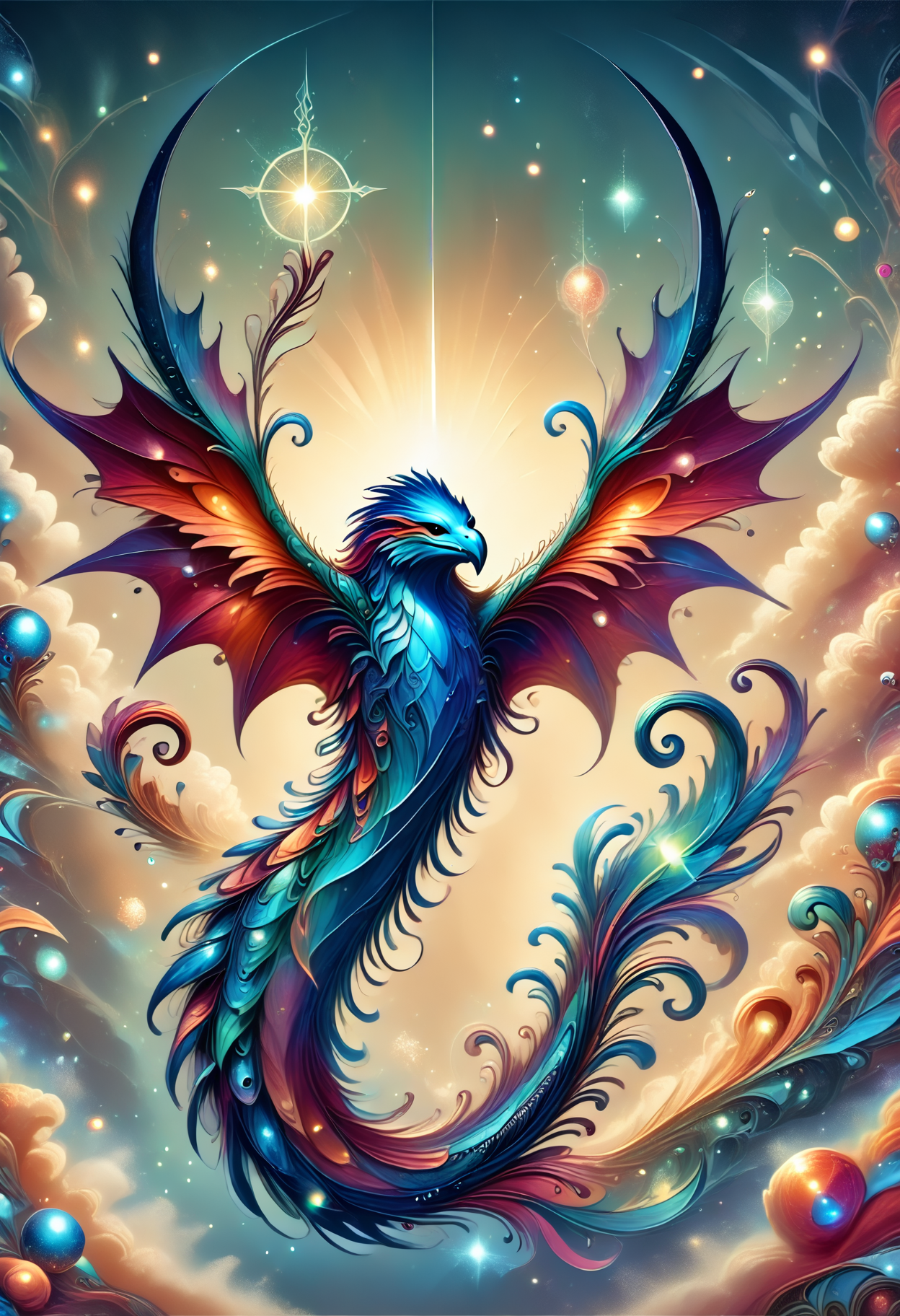 DonMF145h1n6XL,  score_9, score_8_up, score_7_up, score_6_up,,   a alienesque liquid celestial elemental  Wyvern,  crest,      arrow-tipped tails, ,   rating_safe, <lora:DonMF145h1n6XL-pony:1>