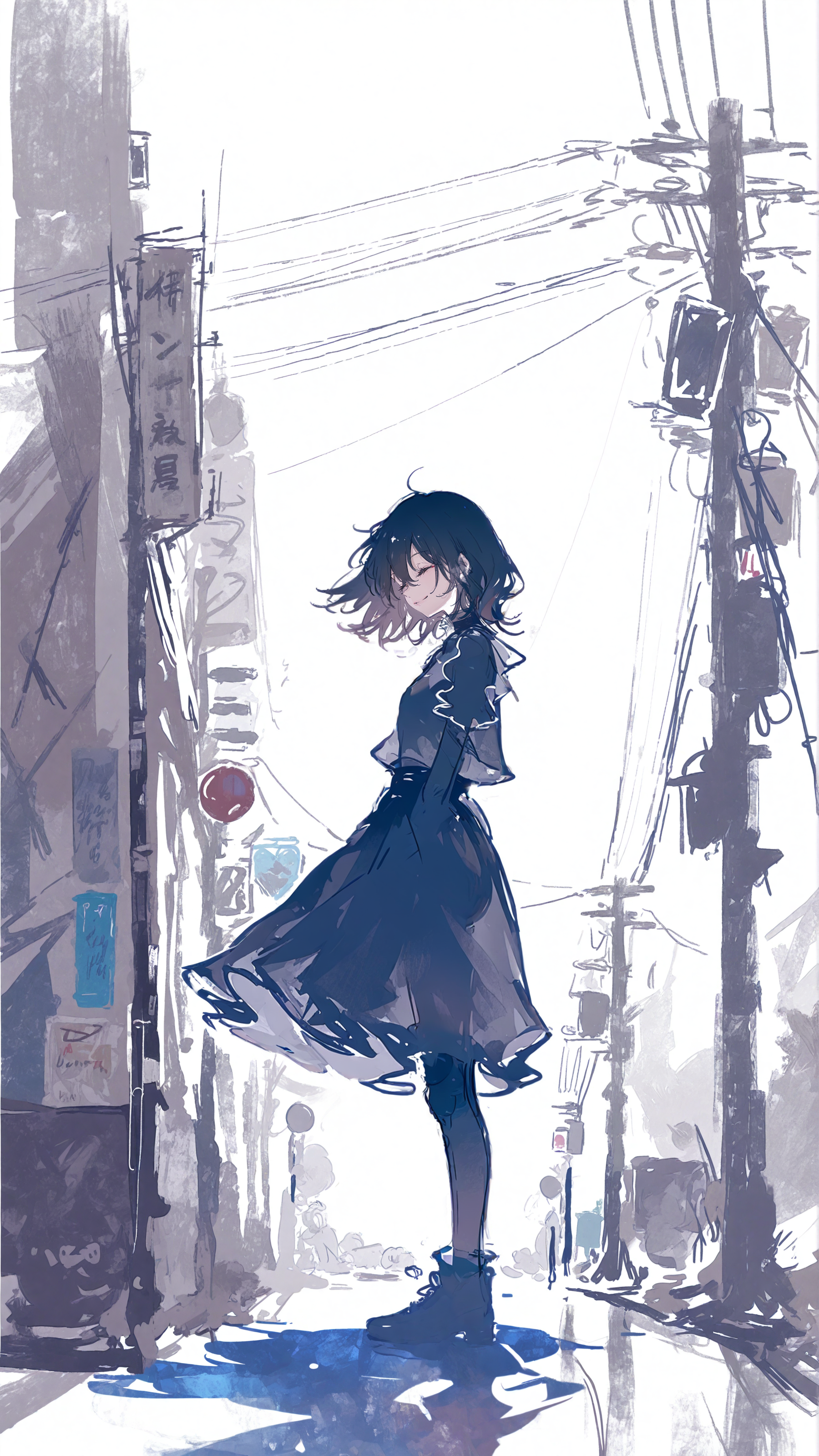 masterpiece, newest,absurdres,incredibly absurdres, best quality, amazing quality, very aesthetic, surreal, flat color, 
1woman, public, see-through silhouette, smile, 
 <lora:fuyumur4s4ki_style:1> fuyumur4s4ki_illu  <lora:KonYa666:0.7> kony4666