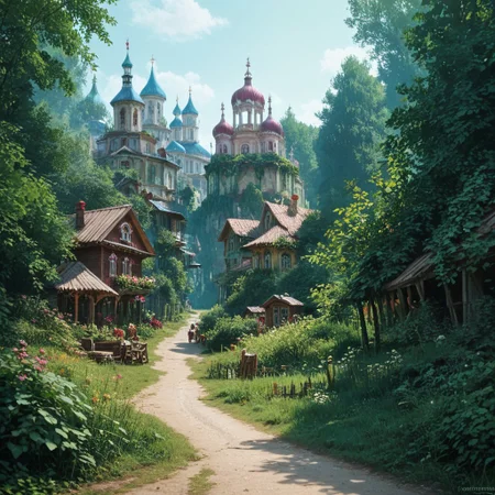 score_9, score_8_up, score_7_up, scenery, village, nature, highly detailed, masterpiece, hyperrealistic, <lora:Esenin2:1>