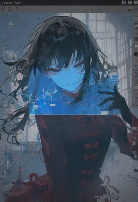 konya karasue, lam \(ramdayo\),1girl, masterpiece,best quality,highres,absurdres,newest, very awa, aesthetic, usnr, window \(computing\), abstract, glitch, mhh, dynamic pose,movement, glowing,pixelates glitch, glowing screen,<lora:f6784438-d152-4f5f-acca-c217db0a0f5a:0.7>, <lora:9c107e55-79ea-4dc4-bd06-bdc43dab5b35:0.4>, <lora:49c16599-ba1b-433f-a8ce-78e743e75128:0.7>, <lora:f5aa1b3d-578b-4108-8cca-83a989818734:0.7>, <lora:505bcfef-f48c-4fec-ba27-1c7782273728:0.5>
