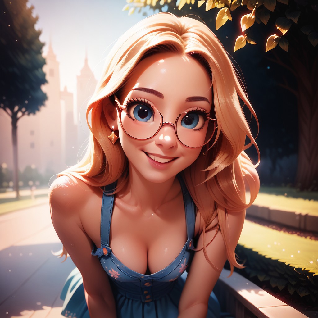 score_9,score_8_up,score_7_up,score_6_up, at the park, disney,cute,pretty, details,hyperdetailed,hyperrealistic, 1girl, solo, KatieM,
