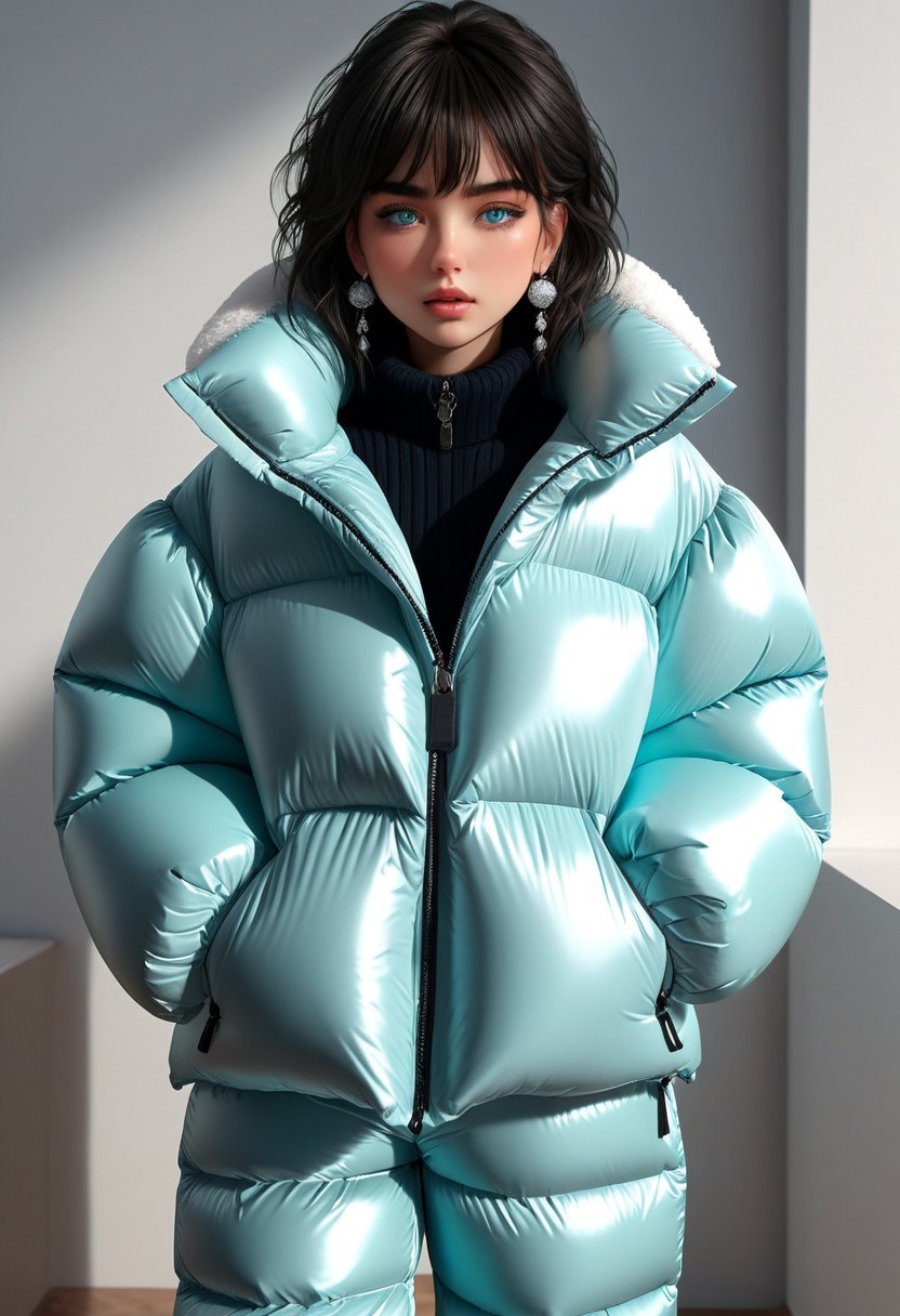 ((((down padded coat)))), ((((puffer pants)))), ((((full body, standing)))), ((((very warm)))), ((((hot)))), indoors, ((((sweating profusely)))), ((((sweat)))), ((((sweatdrop)))) masterpiece, best quality, (((masterpiece, illustration))), (super_detailed, 8k wallpaper, hyper_detailed, ultra_detailed, beautiful_and_delicate, intricate details), (girl, solo,small_girl, small_face), (medium_black_hair, bangs pinned back , single_side_earring) , (disheveled_hair, beautiful_detailed_hands ) , (beautiful_detailed_aqua_eyes), (deepen contour, depth of field, chromatic_aberration, dynamic_light, dynamic_shadow, perfect lumination), padded cuffs, padded collar, Thick padded cuffs, Thick padded collar, <lora:Collar-SDXL:0.6>, <lora:Cuffs-SDXL:0.6>, <lora:Puffer_Jacket_and_Down_Jacket_-_Extra_Puffy_Jackets:0.4>, <lora:snowpants_v1:0.4>, <lora:detailed_notrigger:1>