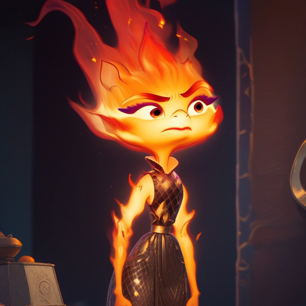 score_9, score_8_up, score_7_up, score_6_up, score_5_up, score_4_up, 1girl, EmberFire, made of fire