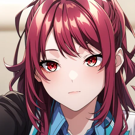 masterpiece,best quality,newest,absurdres,highres,safe,<lora:noobai_ep11_stabilizer_v0.138_fp16:1>,kaede kazama,red hair,<lora:Kaede Kazama_1:1>,1girl,portrait,