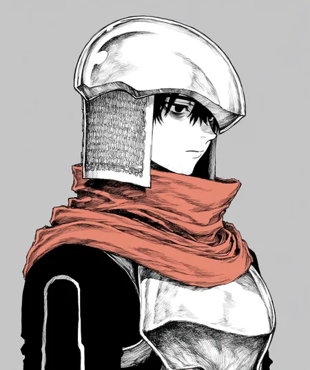 intricately detailed illustration, shiny skin, masterpiece, best quality, amazing quality, very aesthetic, newest, scenery, (volumetric lighting:1.1), (full color:1.2), clear line, solo, <lora:worm_v1:1>, 1boy, worm, black hair, black eyes, stubble, black clothes, long sleeves, red scarf, black helmets, black armor, expressionless, upper body, simple background, <lora:LECO_BadHands:1.2>, <lora:LECO_GoodHands:-1.2>, <lora:cfg_scale_boost:0.7>, <lora:Fixhand:1>