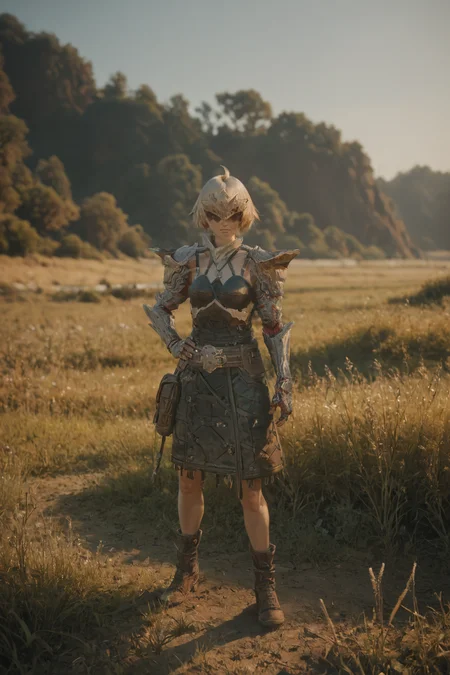 score_9, score_8_up, score_7_up, Arrisa, front view, full body, observational drawing, hands on hips, displaying impatience,grassland BREAK <lora:ARRISA-12:1>