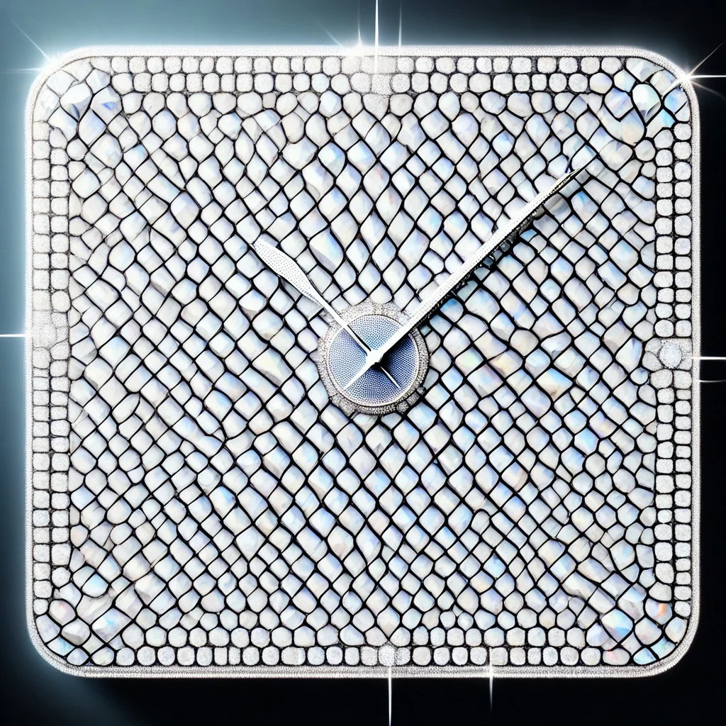 (photorealistic), clock made of diamonds, iridescent, score_9
