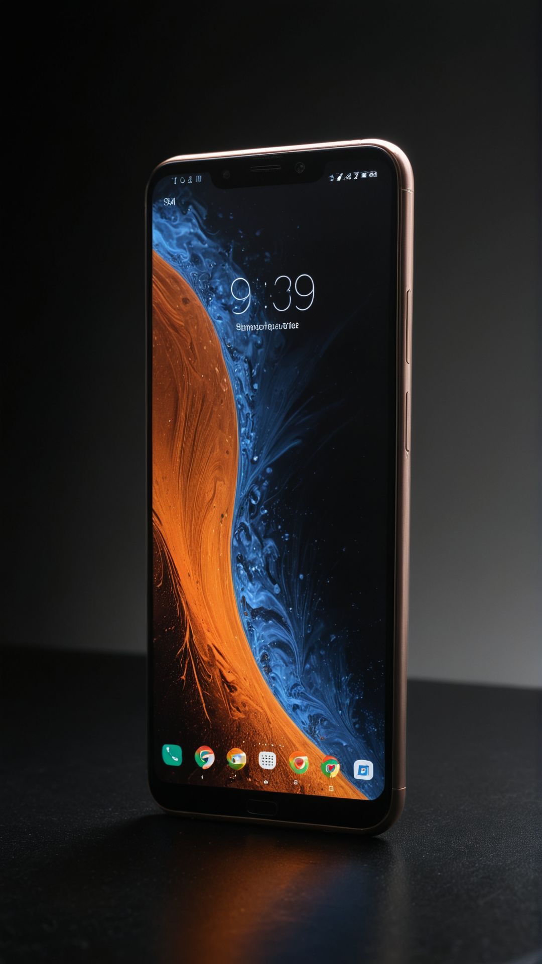product photography, high-quality, minimalist background, sleek modern smartphone, reflective surface, glowing screen, soft lighting, sharp focus, clean lines, elegant design, emphasis on the device’s features 
(masterpiece, award winning artwork)
many details, extreme detailed, full of details,
Wide range of colors, high Dynamic
 <lora:add-detail-xl:1> 
<lora:WildcardX-XL-Detail-Enhancer:0.9>
 <lora:zavy-cntrst-sdxl:0.245> dark, chiaroscuro, low-key 
<lora:RMSDXL_Creative:0.24> 
<lora:dvr-lnds-sdxl:0.22> dvr-lnds-sdxl