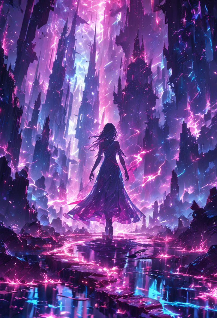 serene night, beautiful sky, dancing silhouette, Complex landscape, best quality, pastel colors, light blue tint, aesthetic Ethereal, Effulgent, Idyllic atmosphere,  Tranquil,  ethereal quality, cinematic volume, Twinkling lighting, glowing aura, global illumination,  glowneon, Anisotropic Filtering, Unrivaled Opus, Unconventional, hyper detailed, HDR,