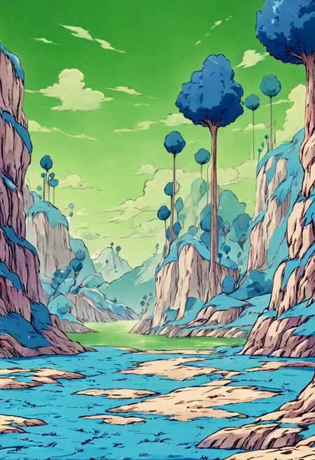 Create a Namek Background ,masterpiece, ultra detailed, 8k, highly quality