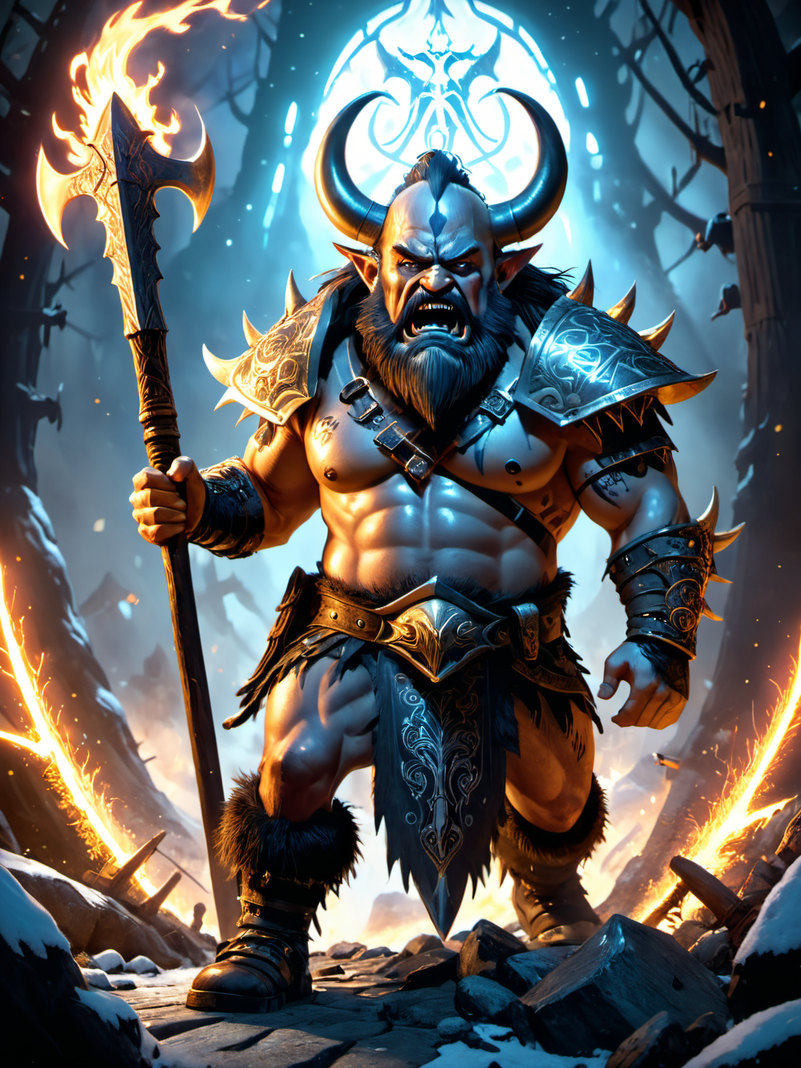 breathtaking illustration in the style of gris grimly and clive barker and lars grant-west,sparks fear and imagination in the viewer,masterpiece,intricately detailed,awe inspiring,a mighty dwarven warrior with a giant heavy axe, Ultra-HD-details, glow effects, godrays, Hand drawn, render, 8k, octane render, cinema 4d, blender, dark, atmospheric 4k ultra detailed, cinematic, Sharp focus, big depth of field, Masterpiece, colors, 3d octane render, 4k, concept art, trending on artstation, hyperrealistic, Vivid colors, extremely detailed CG unity 8k wallpaper, trending on CGSociety, Intricate, High Detail, dramatic