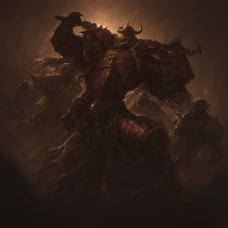  serious, stunning, magnificent, HD, photorealistic, dramatic lighting, intricate details, beautiful patterns, legendary, powerful, cinematic, trending on ArtStation, w4rh4mm3r style oil painting, grimdark, aiai-G&A, warhammer chaos, Chaos Space Marines, flesh and power armour of Chaos Space Marine, warps and twists, dark and inhuman forms, sprouting spines or bony ridges, covered in a layer of scales, fused with their armour, 
 almost part demon engine, warhammer 40k, spikes, helmet with horns, full view of body, from above
<lora:Astartes:0.8> <lora:Bad_Hands_lora:0.8> <lora:Chainsword_-_Warhammer_40000_SDXL:0.4> <lora:add-detail-xl:1> <lora:sinfully_stylish_SDKL:1> <lora:Expressive_H:1>