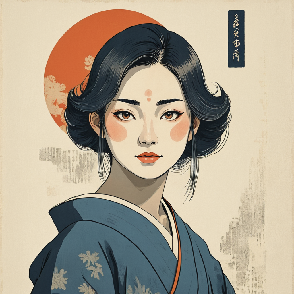 <lora:Modern_Ukiyo-e_illustrationSDXL:1> Modern Ukiyo-e illustration, Portrait