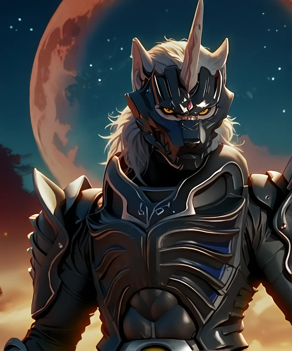 score_9_up,score_8_up,score_7_up,
<lora:Zen_Aku_(Power_Rangers_Wildforce)_(Pony)_(AD):1.15> Zen Aku, power rangers wildforce, evil, villain, demon, wolf, armor, wolf theme, single white horn on head, wolf themed helmet, wolf themed mask, yellow eyes, muscular, <lora:- SDXL - vanta-black_contrast_V3.0:0.8> <lora:add-detail-xl:0.8> <lora:Chiaroscuro Lighting Style:0.5> <lora:CinematicStyle_v1:0.35>
8K, spectacled light, In'ei, highly detailed, Masterpiece, best quality, beautiful details, crisp, chiaroscuro, internal subsurface reflections, rim lighting, atmospheric layering,
8K, scenery background, science fiction setting, ((dark background, detailed background, night)), futuristic city, cityscape, artistic glowing light, dynamic perspective, official screenshot in the style and quality of Power Rangers, masterclass official Power Rangers artwork, absurdly detailed, photorealistic, masterclass photograph, elite warrior, majestic, hulking badass awesome warrior, absolute unit of a fighter, dominating, hyper powerful, powerful and mighty, overwhelming speed and reflexes, strength embodiment, power overwhelming, thick powerful muscular body, dynamic fighting pose, serious fighting expression, head tilted to look at viewer, upper body turned toward viewer, majestic and dashing dark hero, duke org, glowing hair, soft grey hair, dark grey fur, dark grey skin, flawless body, detailed kemono hair, perfect proportions, perfect hands, flawless armor, glistening black metal armor, intricately detailed armor, black latex underarmor bodysuit,
BREAK zPDXL, zPDXLxxx, unaestheticXLv1, detailxl, SK_CINEMATIC,