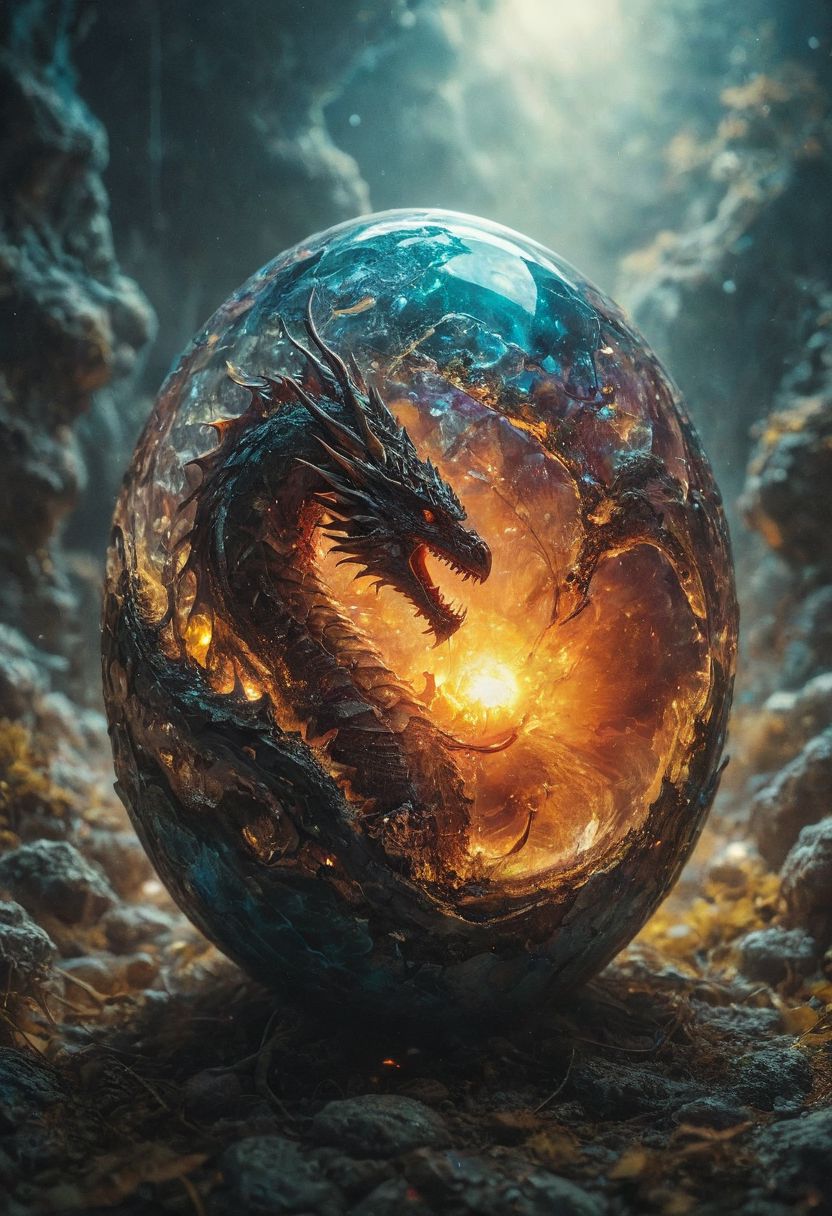 Surreal, Dragon's egg made with crystalline carapace, psychedelic, strong refraction, transparent, glowing celestial light from insidemany details, extreme detailed, full of details,
Wide range of colors., Dramatic,Dynamic,Cinematic,Sharp details
Insane quality. Insane resolution. Insane details. Masterpiece. 32k resolution.
<lora:add-detail-xl:0.95> <lora:dvr-lnds-sdxl:0.3> dvr-lnds-sdxl <lora:MJ52:0.25> <lora:ral-apoctvisn-sdxl:0.3> ral-apoctvisn <lora:zavy-cntrst-sdxl:0.35> dark, chiaroscuro, low-key <lora:zavy-rmlght-sdxl:0.41> zavy-rmlght <lora:SDXLFaeTastic2400:0.225>