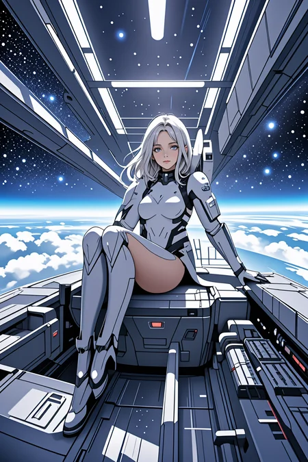 1girl sitting, sci-fi, space ship, cockpit, full body <lora:LCM_LoRA_Weights_SD15:1>