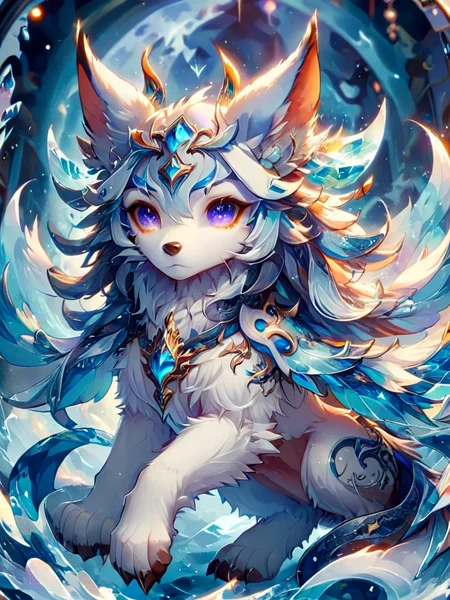 ral-dreamguardian, dream guardian [fire|ice|earth|water], [human|animal], [fox|wolf|animal|bird|dog|dragon] <lora:ral-dreamguardian-sdxl:1>