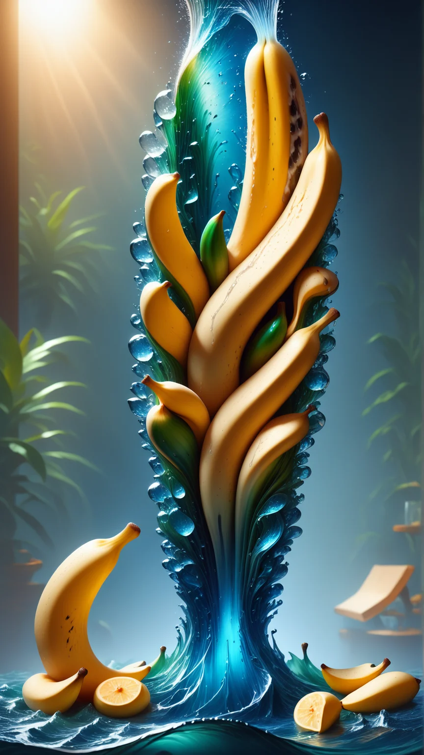 <lora:ElementWaterPDXL:1.0>score_9, score_8_up, score_7_up, score_6_up, ElementWater banana, nature inspired, water, wet, drops, (Masterpiece:1.3) (best quality:1.2) (high quality:1.1)