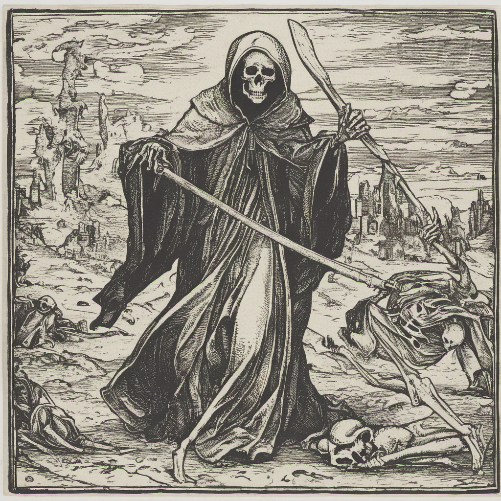 high quality, masterpiece,  dansemacabre  ,grim reaper <lora:dansemacabre-000007:1>