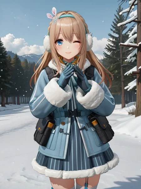 detailed background, posing, rating safe,
<lora:suomi.pony:1>,
suomi, 
winter, outdoor, blizzard, snow, one eye closed,