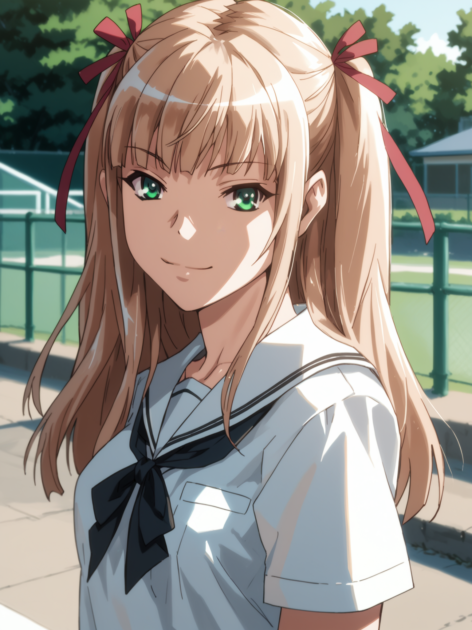 <lora:happy_tentacle-katakura-v0.2-000021:1.1>, ht_katakura, two side up, hair ribbon, green eyes, medium breasts, lace trim, , cowboy shot, 1girl, (petite:1.2), solo focus, smile, , (looking at viewer:1.1), school, rooftop, outdoors, fence, school uniform , backlighting, (depth of field:0.8), , [(realistic, photorealistic:1.2):(realistic:1.3):22], [(3d:1.2)::10], <lora:LUUNA's Lunas-NijiJourney-SDXL-B2:0.5>, nijijourney, <lora:prgfrg23's Counterfeit-V3.0 Style SDXL_LoRA_Pony Diffusion V6 XL:0.35> <lora:Shed_The_Skin's StS_age_slider_v1_initial_release:-1>, score_9, score_8_up, score_7_up, score_6_up, score_5_up, score_4_up,