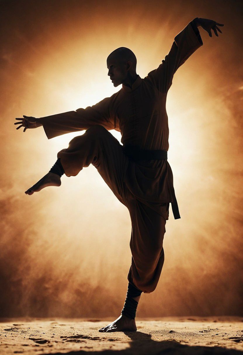drunken fist, fight stance, high kick, knee up, a ghst Silhouette of a sci-fi bedouin monk, infront of plasma chaos
very detailed, atmospheric haze, Film grain, cinematic film still, shallow depth of field,