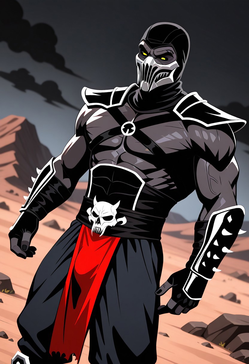 <lora:Reptile_X_(Mortal_Kombat)_(Illustrious)_(AD):0.85> Reptile_MK, muscular, Mortal Kombat, 
dutch angle, exterior, monumental architecture, wasteland, dark night sky with black clouds, 
male focus, gradient coloring, villain, intimidating, fierce, 
BREAK very awe, aesthetically pleasing, masterpiece, best quality, amazing quality, very aesthetic, perfect depth of field shot, in'ei, source_furry, furry_art, 
Smooth Quality, lazympos, IllustQualXL_Pos,good_boy_style