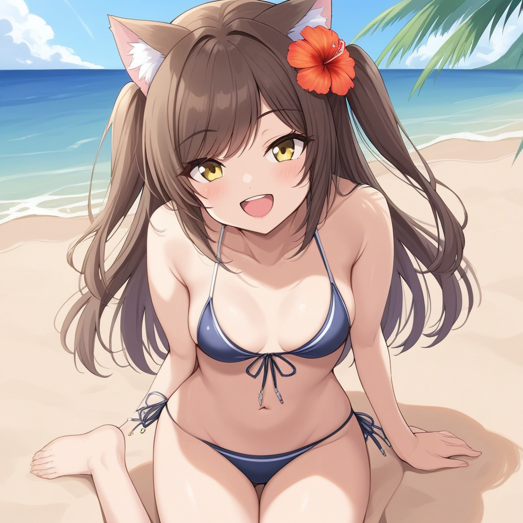 3lb1a, bikini, on beach,