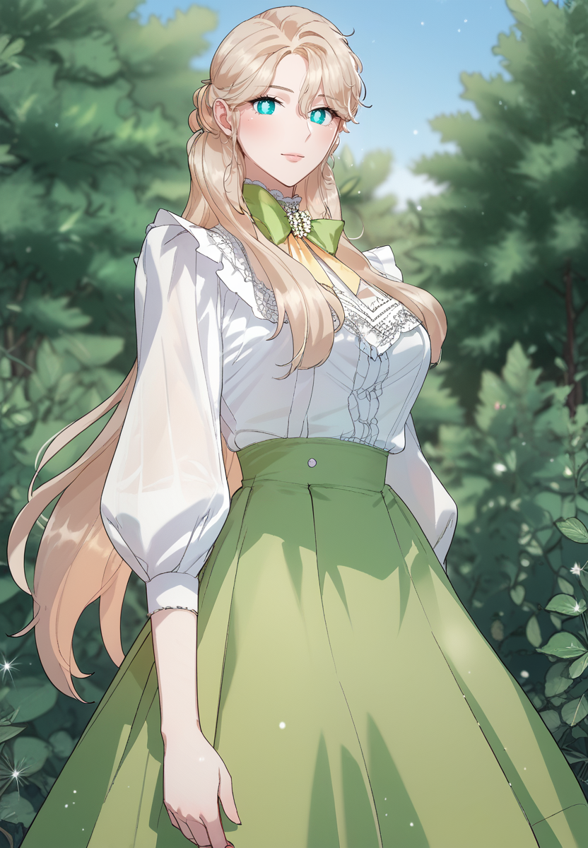 zPDXL3, score_9_up, score_8_up, score_7_up, (Anime_source),Masterpiece,(perfect female body:1.2), small waist,(incredibly detailed:1.4), slim, beautiful fingers, beautiful white skin, Beautiful clear skin, perky breasts, looking at viewer, ass, perfect ass, (large breasts:1.3)  <lora:Erin_de_Brisia_-_A_Divorced_Evil_Lady_Bakes_Cakes-Kaleid_PONY_r1:1> erindebrisia, 1girl, blonde hair, aqua eyes, very long hair, bright pupils, skirt, shirt, ribbon
