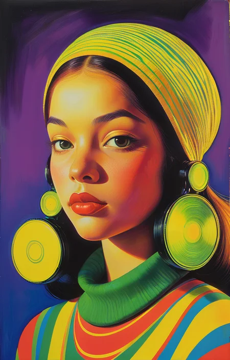 masterpiece,best quality,<lora:tbh332-sdxl:0.6>,illustration,style of Ed Paschke tech genius teenage girl