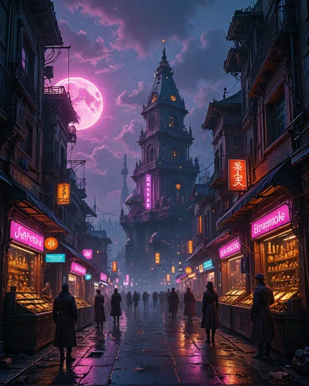 cyberpunk cityscape neonpunk style neonpunk style Aztec Mythology: (geometric deities), (stone pyramid reliefs), (jade/gold accents), (sacred calendars), AI judgement noon with robot juries, Summer midnight sun markets selling bioluminescent crops , holographic neo gothic, Celestial scrapyard with star-metal smelters,Baked lighting hail caching shadow maps,Quantum entanglement glow outlining multiverse fractures, , Cirrus fibratus radiatus converging on wormhole apertures, neuro-fishers catching dream catfish, ,
<lora:tbh124-sdxl:0.15> style of Jean-Antoine Watteau,
<lora:tbh129-sdxl:0.15> style of Michael Cheval,
<lora:cyber_vision_T.E.D:0.3> cybervision,
<lora:add-detail-xl:0.7>,
<lora:aidmaMJ6.1_v0.5_2:0.3> aidmamj6.1,
<lora:Flux-XL_Scenery:0.15> flux-scenery,
<lora:Flux-style-xl-lora:0.15> flux-style,
8K resolution, ultra-detailed cinematic composition, contemporary concept art style, volumetric magical atmosphere with ethereal glow, rich complementary color palette, vivid gradients and chiaroscuro contrast, dynamic perspective with layered depth of field, inspiring awe-inspiring mood, Unreal Engine 5 render quality, intricate textures, flawless anatomy, rule of thirds composition, luminous highlights, surreal ambiance, award-winning illustration, harmonious balance of light and shadow, photorealistic details, ArtStation trending, chromatic accents, nostalgic futurism, dreamlike serenity, bold creativity, professional finish, sharp focus, ambient background, fascinating dynamic motion,, Baroque art style, dynamic composition, dramatic lighting, rich colors, intricate details, professional-grade execution, captures the grandeur and theatricality of the Baroque period, Cyberpunk art style, futuristic cityscapes, neon-lit streets, high-tech and low-life, cybernetic enhancements, dystopian and gritty atmosphere . cyberpunk, vaporwave, neon, vibes, vibrant, stunningly beautiful, crisp, detailed, sleek, ultramodern, magenta highlights, dark purple shadows, high contrast, cinematic, ultra detailed, intricate, professional, cyberpunk, vaporwave, neon, vibes, vibrant, stunningly beautiful, crisp, detailed, sleek, ultramodern, magenta highlights, dark purple shadows, high contrast, cinematic, ultra detailed, intricate, professional . neon lights, dark alleys, skyscrapers, futuristic, vibrant colors, high contrast, highly detailed