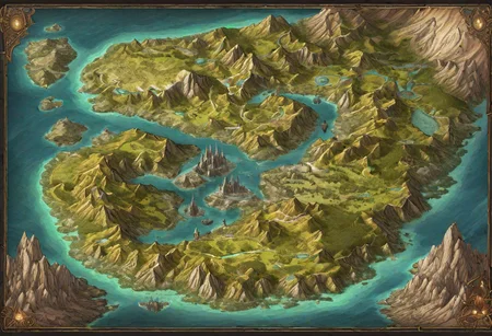 Beautiful Fantasy Map,High Detail,4k,Fantasy World Map,Continents,(Fantasy World),Cartographic Map Of A Fantasy World,Fantasy Planet,Top View,Mountains And Rivers,Geographic Map
