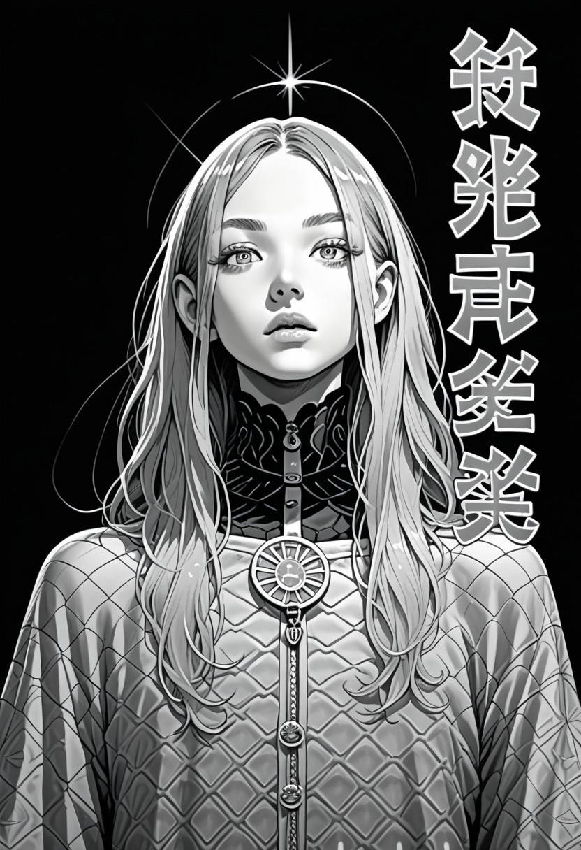 score_9, score_8_up. score_7_up, grayscale, monochrome, manga style manga page black background cover, comic panels, best quality, very aesthetic, speech bubbles