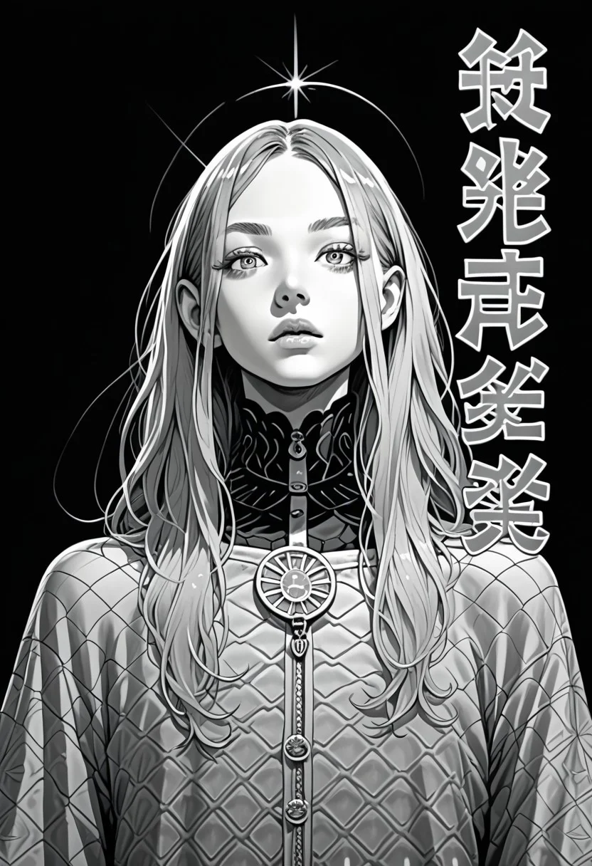 score_9, score_8_up. score_7_up, grayscale, monochrome, manga style manga page black background cover, comic panels, best quality, very aesthetic, speech bubbles