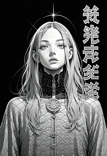 score_9, score_8_up. score_7_up, grayscale, monochrome, manga style manga page black background cover, comic panels, best quality, very aesthetic, speech bubbles