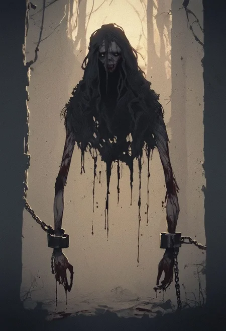 score_9, score_8, score_7, horror theme, severed angel wing, bloody rags, shackle, mid morning, film grain, cinematic lighting, photography, dread, unsettling, suspense, photorealism