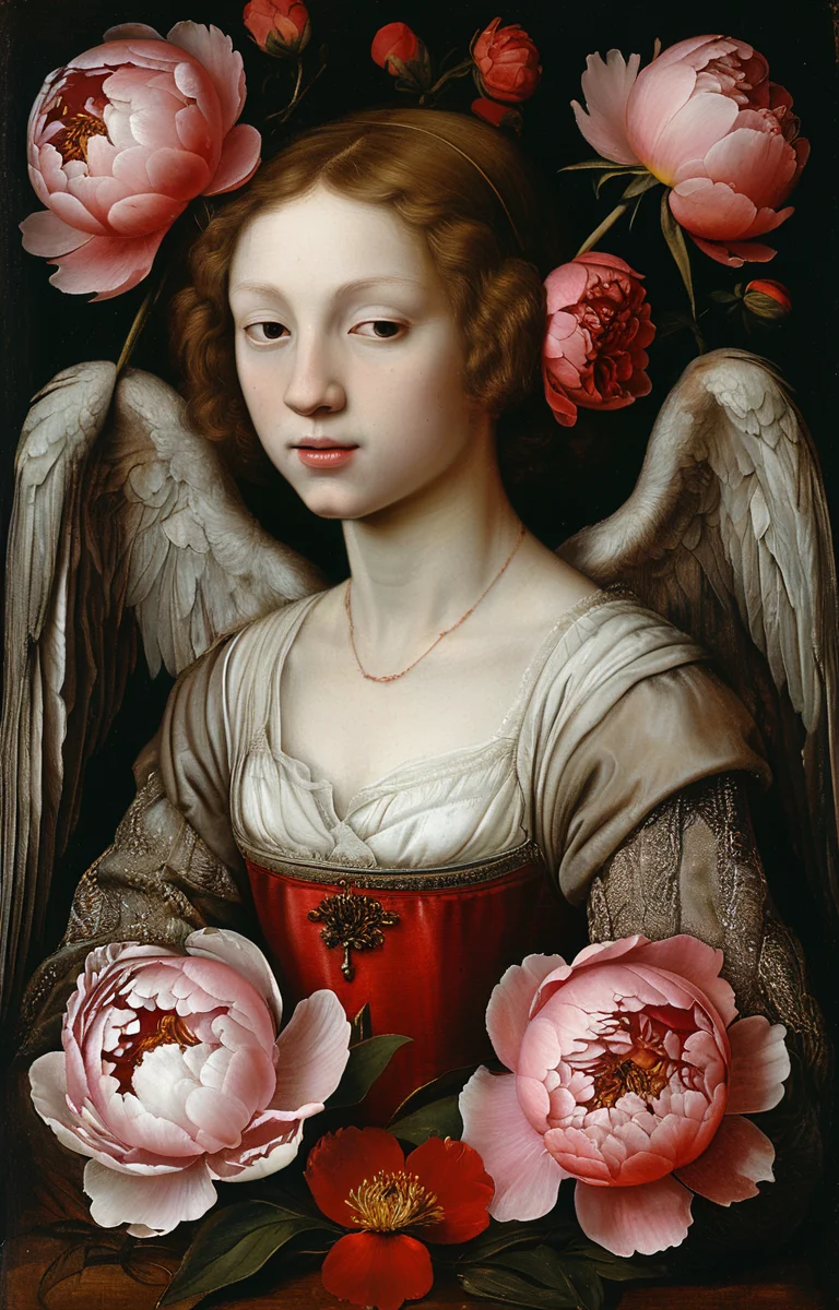 masterpiece,best quality,<lora:tbh185-sdxl:0.8>,illustration,style of ambrosius benson, decaying peonies
