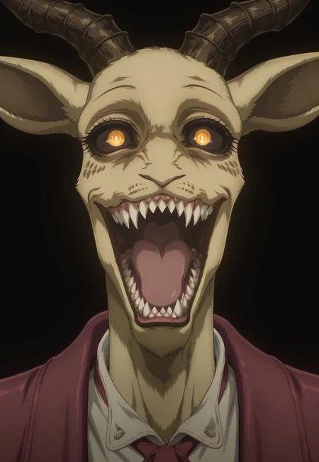 high quality, detailed, male, solo male, MelonBeastars, anthro, beastars, animal ears, skinny,
masterpiece,
best quality,
hyper-realistic,
ultra-HD,
masterpiece,
best quality,
hyper-realistic,
((((large eyes)))), ((((detailed teeth)))), ((((sharp teeth)))), face focus, ((((open mouth)))),
safe_pos,
high quality,
detailed,
male,
solo male,
anthro,
beastars,
animal ears,
skinny,
((skinny)),
horns,
(glowing yellow pupils), ((((black sclera)))), ((black iris)),
(detailed Victorian shirt and jacket), ((vampire)), ((white body)),
((skinny)),
small horns,
gazelle tail, detailed long eyelashes,
black background,
<lora:Jokerized - Joker Venom - Concept IllustriousXL - Noob LORA:1>