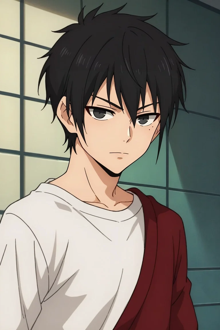 score_9, score_8_up, score_7_up, source_anime, rating_safe, , anime screencap, anime coloring, , looking at viewer, , 1boy, solo, male focus, <lora:hatz_kami_no_tou_pony:0.76>, hatz_kami_no_tou, black hair, black eyes, short hair, , , , , , <lora:sdxl_lightning_8step_lora:1>