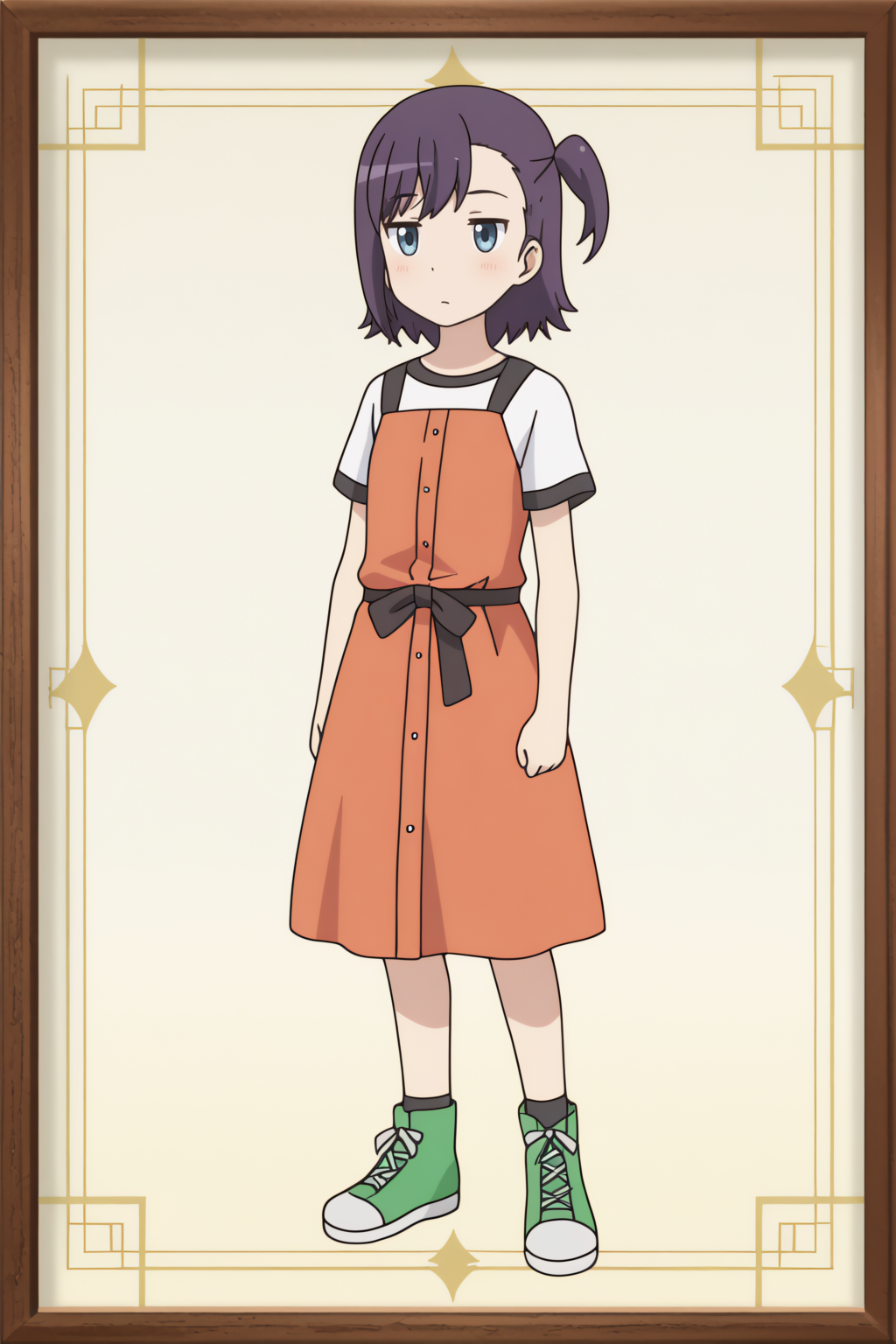 newest, full body, Hikage Miyauchi <lora:Non_Non_Biyori_-_Hikage_Miyauchi_-_illustrious:0.8>