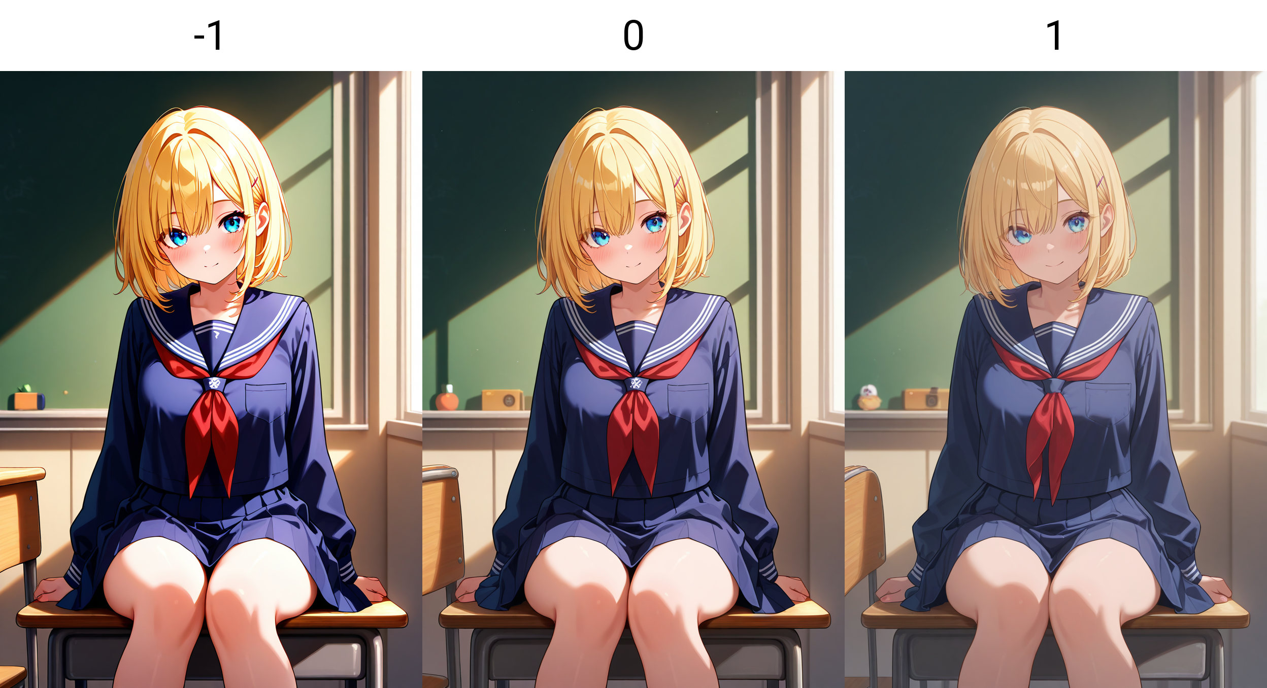 masterpiece, best quality, absurdres, safe
1girl, serafuku, school uniform, classroom
<lora:il_contrast_slider_d1:-1>