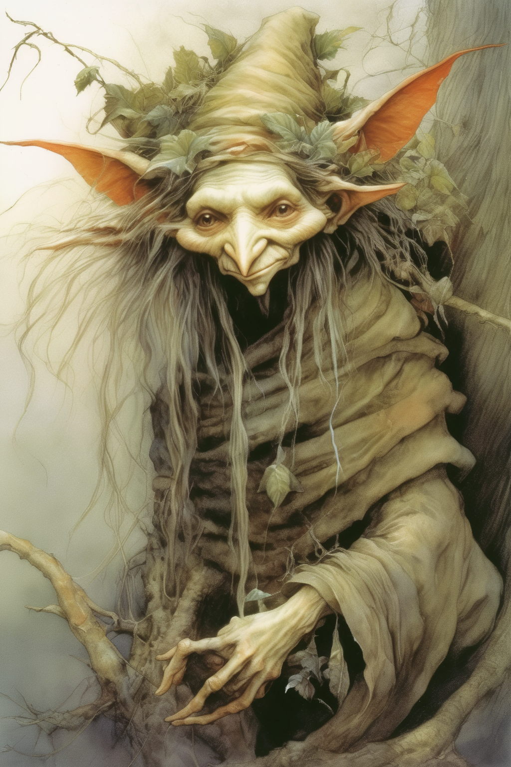 <lora:Wendy Froud Style:1>Wendy Froud Style - artwork by H.R Geiger as if done by Brian Froud.