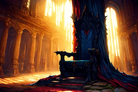 <lora:ThroneRoom:1> throne, fantasy throneroom, sinister gothic hall, gothic throne, dark, horror, best quality, masterpiece, <lora:more_details:0.65>