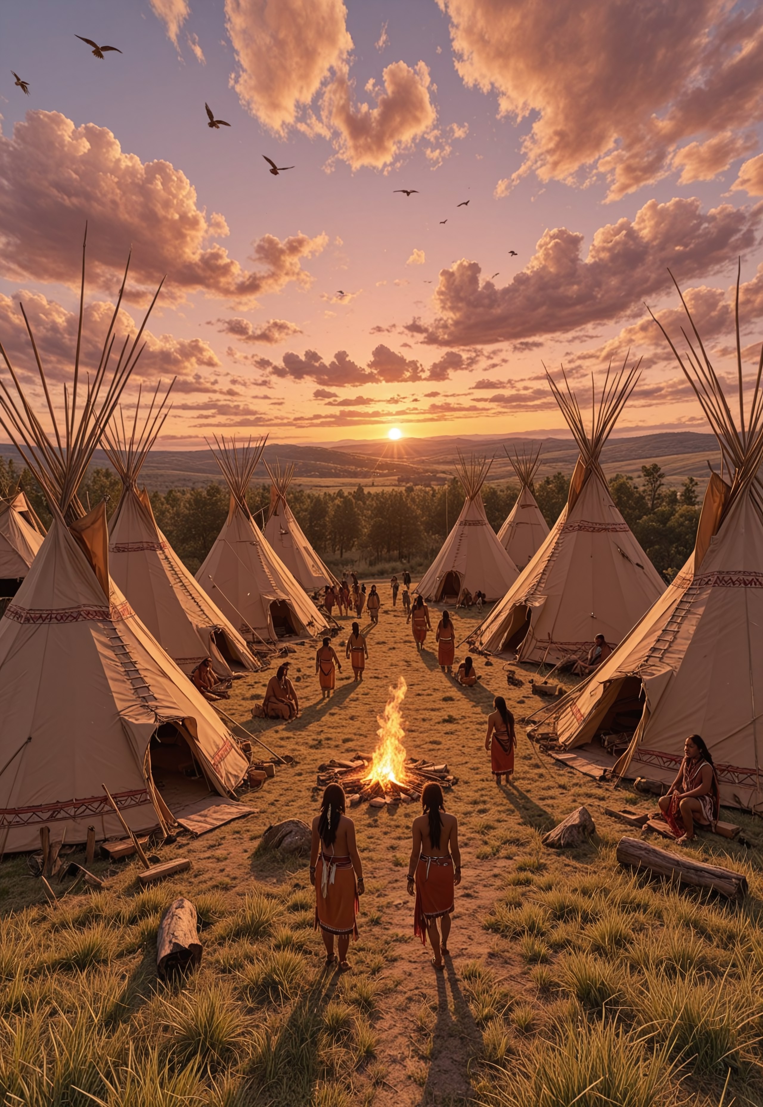 (((ultra detailed, masterpiece, high quality, )))
, 
((( Natamecammb2, tipi, tent, outdoors, sky, cloud, grass, fire, scenery,)))
,
((( native indian wearing, ))
,
((( people)))
,
((( birds eye view)))
,
((( sunset )))
,
((( )))
,
((( )))