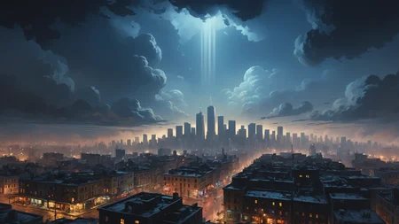 A dense fog hangs over the city, obscuring the skyline and casting a sense of unease over the urban landscape, ral-colorswirl,, great lighting dramatic lighting, trending on ArtStation, 8k, highly detailed, masterpiece <lora:ral-colorswirl:0.7> <lora:Ive_Got_The_Power:0.8> <lora:great_lighting:0.4>