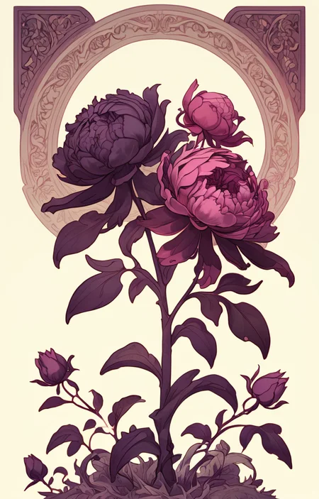 masterpiece,best quality,<lora:tbh33-sdxl:0.9>,illustration decaying peonies