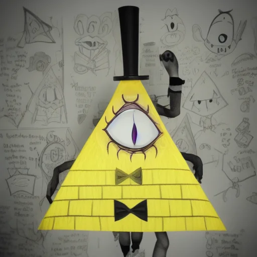 A clown Bill Cipher looking scary