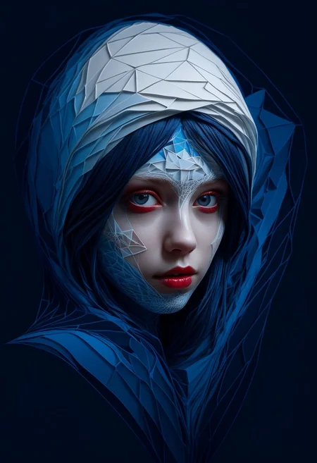 layered papercut, mysterious face, an exotic girl in artsy clothing, fading backlit background, (deep sea fading white to deep blue/red), alluring goddess, by Minjae Lee, Carne Griffiths, Emily Kell, Steve McCurry, Geoffroy Thoorens, Aaron Horkey, Jordan Grimmer, Greg Rutkowski, amazing depth, double exposure, surreal, geometric patterns, intricately detailed, bokeh, perfect balanced, deep fine borders, artistic photorealism , smooth, great masterwork by Suiras <lora:add-detail-xl:2> <lora:Double_Exposure:0.5>