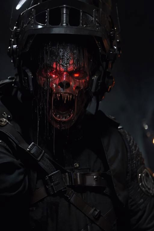 dark art, blood, violent, poster, di0el10, 1boy, a god, angry face, cyberpunk, halo, weapons, (masterpiece, top quality, best quality, official art, beautiful and aesthetic:1.2), extreme detailed, epic cinematic, soft nature lights, rim light, absurd, amazing, hyper detailed, semi realistic, soft colors, <lora:Horror_Ink_Style-000008:0.6> <lora:Elio - Dio del Sole:0.8> <lora:more_details:0.3>