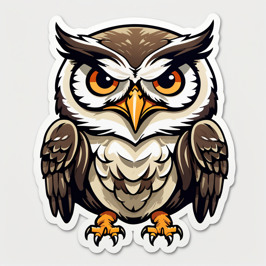 Angry owl, sticker, stickers, <lora:StickersRedmond:1>